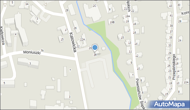 Cieszyn, Katowicka, 16, mapa Cieszyna