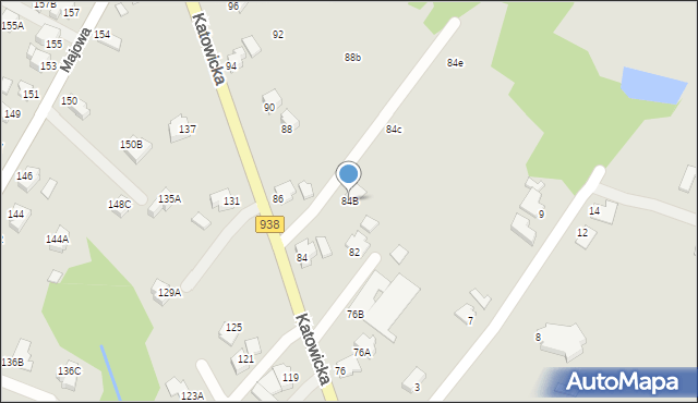 Cieszyn, Katowicka, 84B, mapa Cieszyna