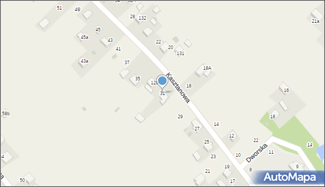 Czajowice, Kasztanowa, 31, mapa Czajowice