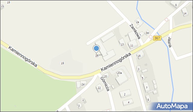 Czarny Bór, Kamiennogórska, 15, mapa Czarny Bór