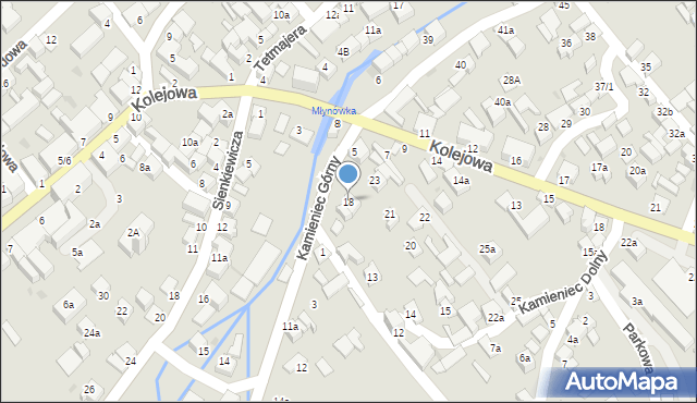 Czarny Dunajec, Kamieniec Dolny, 18, mapa Czarny Dunajec
