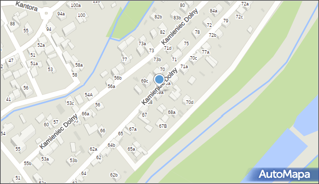 Czarny Dunajec, Kamieniec Dolny, 69a, mapa Czarny Dunajec