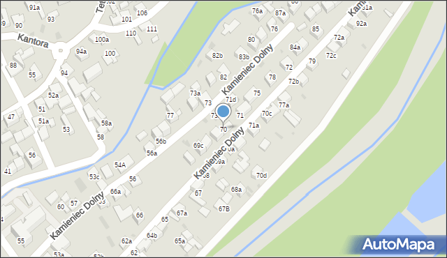 Czarny Dunajec, Kamieniec Dolny, 70, mapa Czarny Dunajec