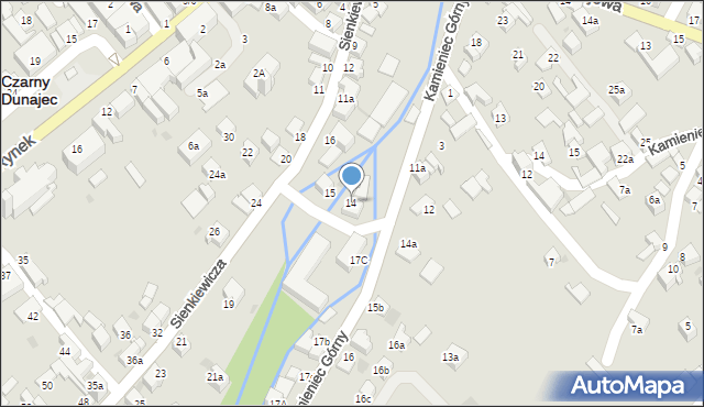 Czarny Dunajec, Kamieniec Górny, 14, mapa Czarny Dunajec