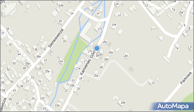 Czarny Dunajec, Kamieniec Górny, 16, mapa Czarny Dunajec