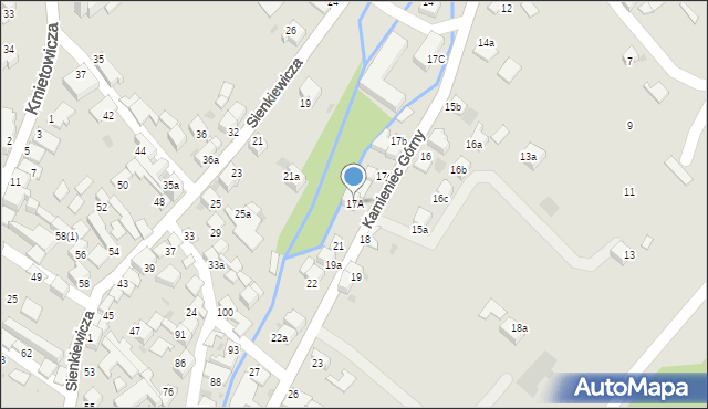 Czarny Dunajec, Kamieniec Górny, 17A, mapa Czarny Dunajec