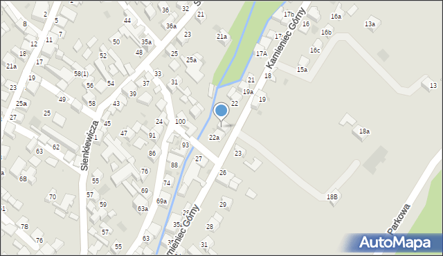 Czarny Dunajec, Kamieniec Górny, 23a, mapa Czarny Dunajec