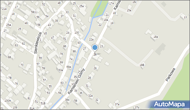 Czarny Dunajec, Kamieniec Górny, 26, mapa Czarny Dunajec
