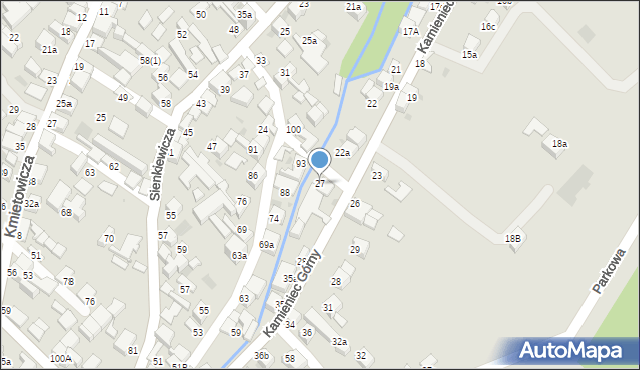 Czarny Dunajec, Kamieniec Górny, 27, mapa Czarny Dunajec