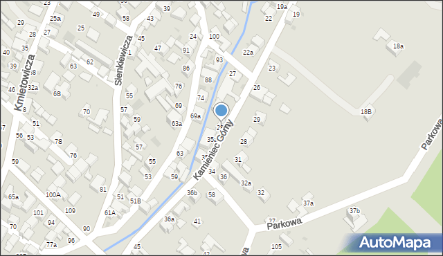 Czarny Dunajec, Kamieniec Górny, 28A, mapa Czarny Dunajec