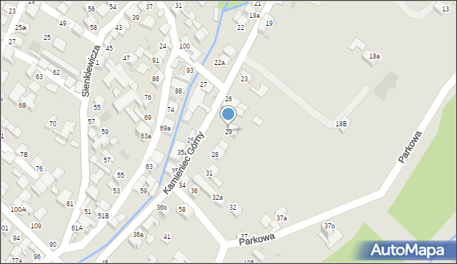 Czarny Dunajec, Kamieniec Górny, 29, mapa Czarny Dunajec