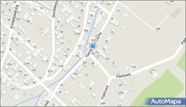 Czarny Dunajec, Kamieniec Górny, 34, mapa Czarny Dunajec