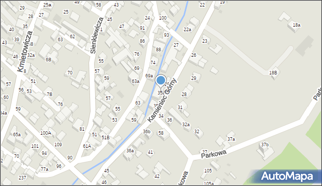 Czarny Dunajec, Kamieniec Górny, 35a, mapa Czarny Dunajec