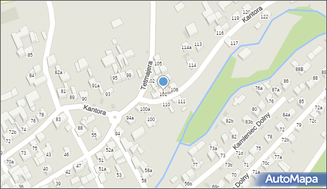 Czarny Dunajec, Kantora, 101, mapa Czarny Dunajec