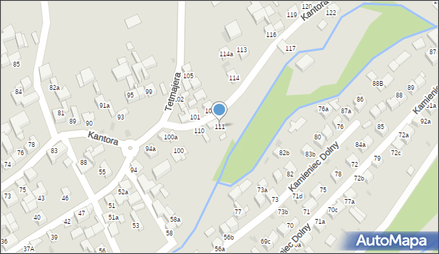 Czarny Dunajec, Kantora, 111, mapa Czarny Dunajec
