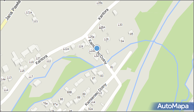 Czarny Dunajec, Kantora, 124b, mapa Czarny Dunajec