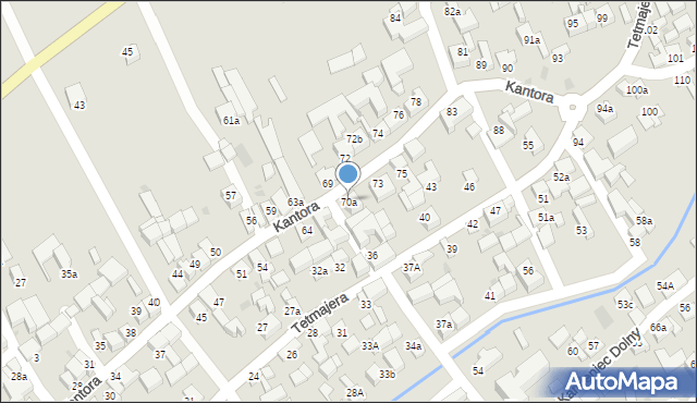Czarny Dunajec, Kantora, 70a, mapa Czarny Dunajec