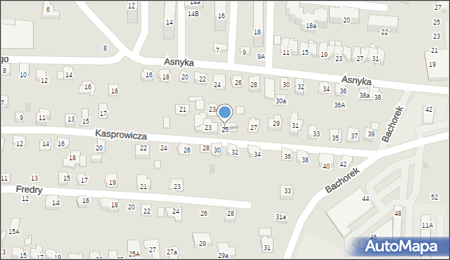 Czechowice-Dziedzice, Kasprowicza Jana, 25, mapa Czechowic-Dziedzic