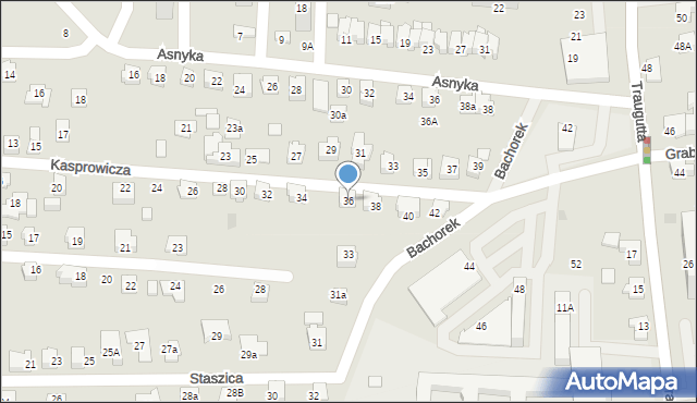 Czechowice-Dziedzice, Kasprowicza Jana, 36, mapa Czechowic-Dziedzic