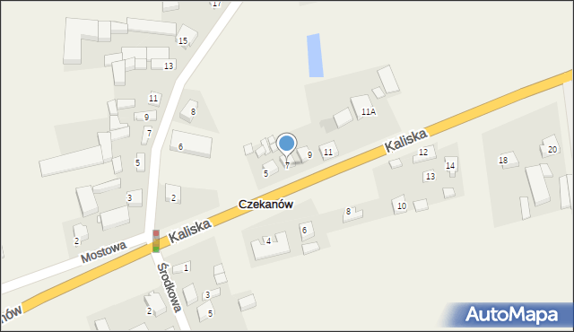 Czekanów, Kaliska, 7, mapa Czekanów