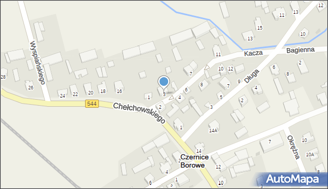 Czernice Borowe, Kacza, 3, mapa Czernice Borowe