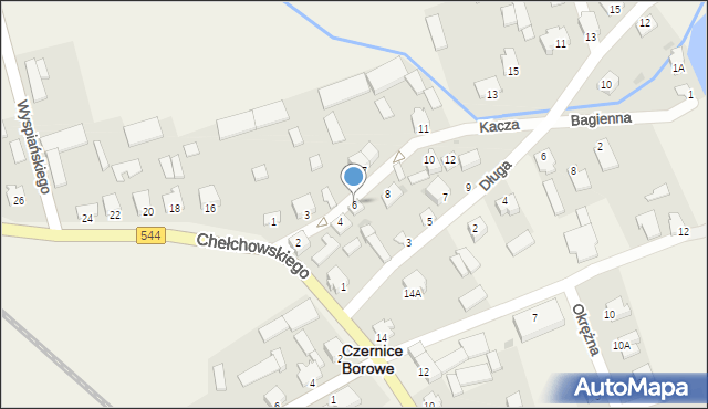 Czernice Borowe, Kacza, 6, mapa Czernice Borowe