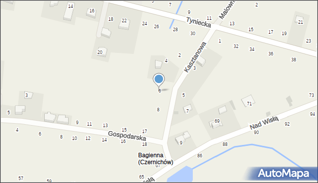 Czernichów, Kasztanowa, 6, mapa Czernichów