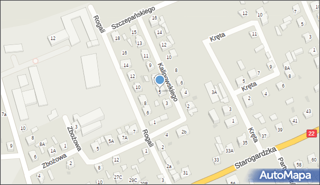 Czersk, Kalinowskiego Mieczysława, por., 5, mapa Czersk