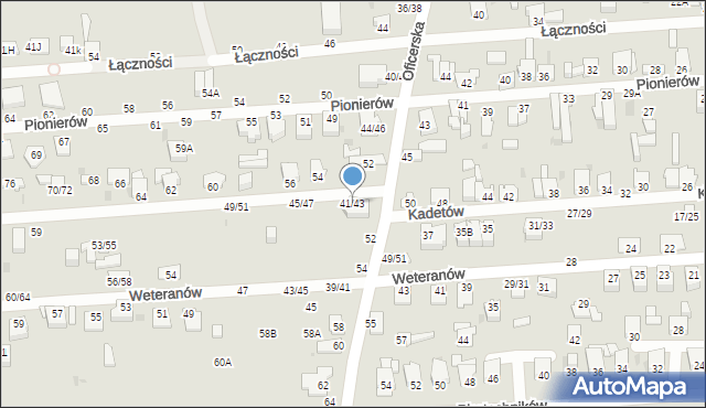 Częstochowa, Kadetów, 41/43, mapa Częstochowy