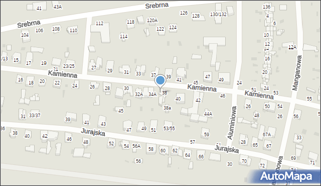 Częstochowa, Kamienna, 36, mapa Częstochowy