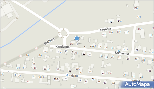 Częstochowa, Kamienna, 5, mapa Częstochowy