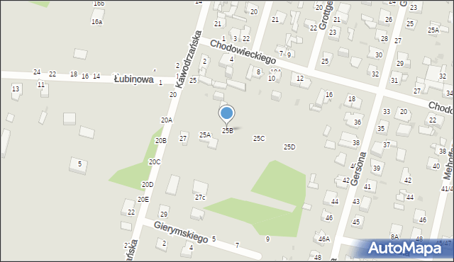 Częstochowa, Kawodrzańska, 25B, mapa Częstochowy