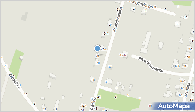 Częstochowa, Kawodrzańska, 26, mapa Częstochowy