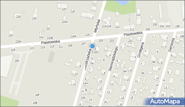 Częstochowa, Kawodrzańska, 3A, mapa Częstochowy