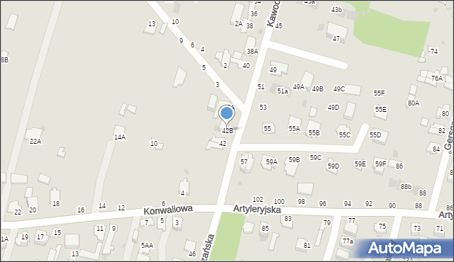 Częstochowa, Kawodrzańska, 42B, mapa Częstochowy