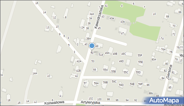 Częstochowa, Kawodrzańska, 51, mapa Częstochowy