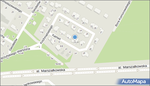 Częstochowa, Kameli Czesława, prof., 7, mapa Częstochowy