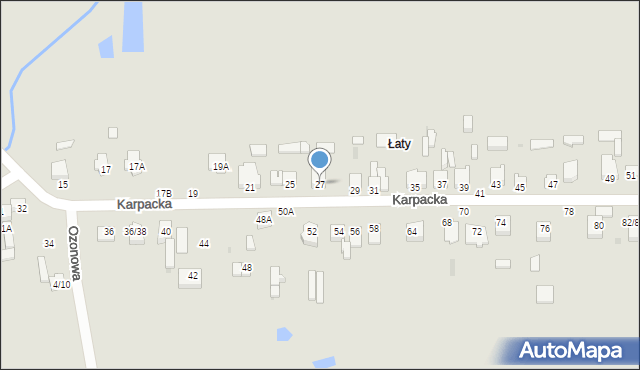 Częstochowa, Karpacka, 27, mapa Częstochowy