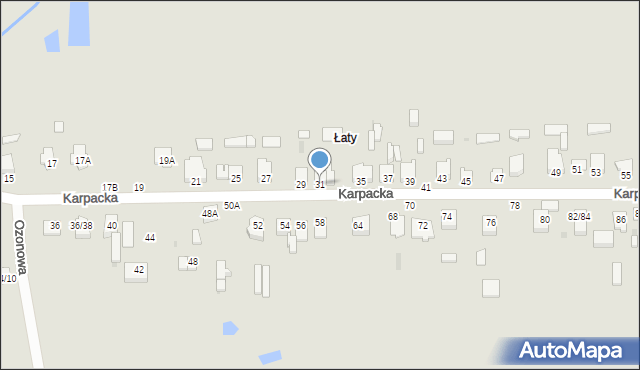 Częstochowa, Karpacka, 31, mapa Częstochowy