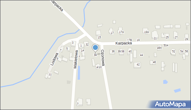 Częstochowa, Karpacka, 34, mapa Częstochowy