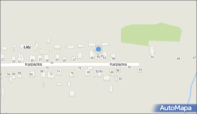 Częstochowa, Karpacka, 51, mapa Częstochowy