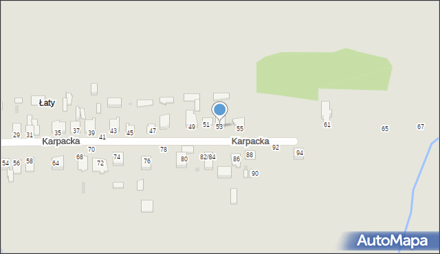 Częstochowa, Karpacka, 53, mapa Częstochowy