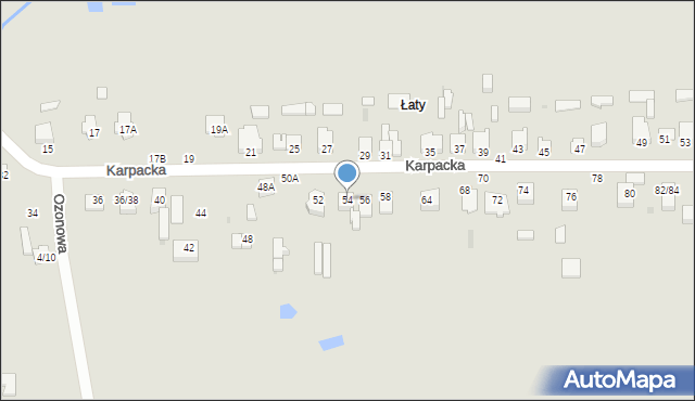 Częstochowa, Karpacka, 54, mapa Częstochowy