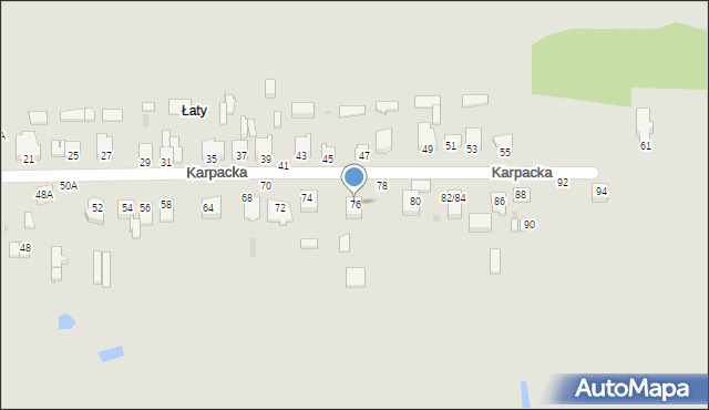 Częstochowa, Karpacka, 76, mapa Częstochowy