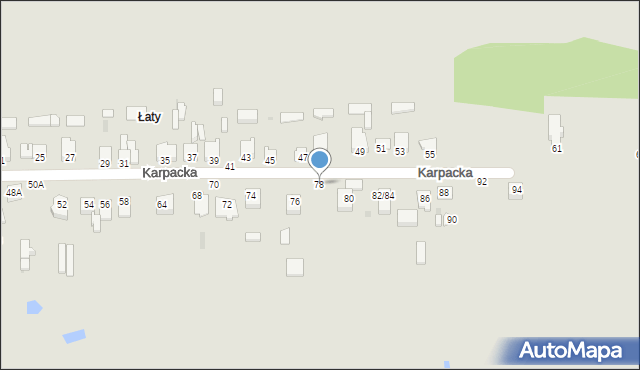 Częstochowa, Karpacka, 78, mapa Częstochowy