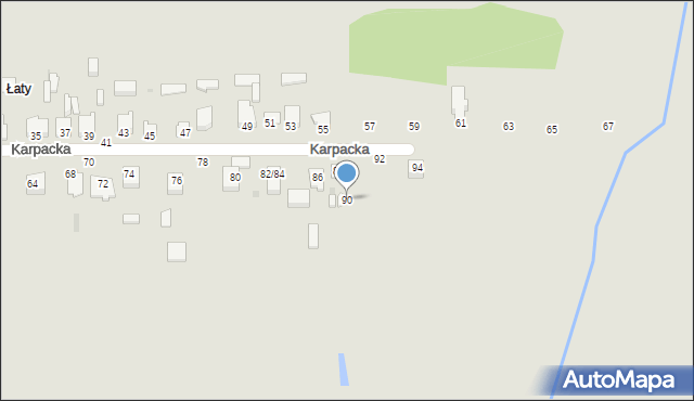 Częstochowa, Karpacka, 90, mapa Częstochowy