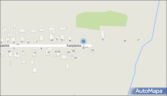 Częstochowa, Karpacka, 92, mapa Częstochowy