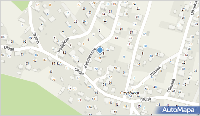 Czyżówka, Kasztanowa, 6, mapa Czyżówka