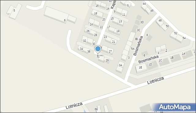 Dąbrowa, Kapitańska, 31, mapa Dąbrowa