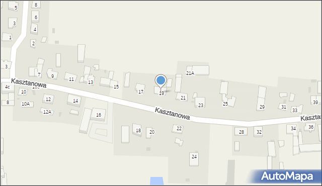 Dąbrowa, Kasztanowa, 19, mapa Dąbrowa